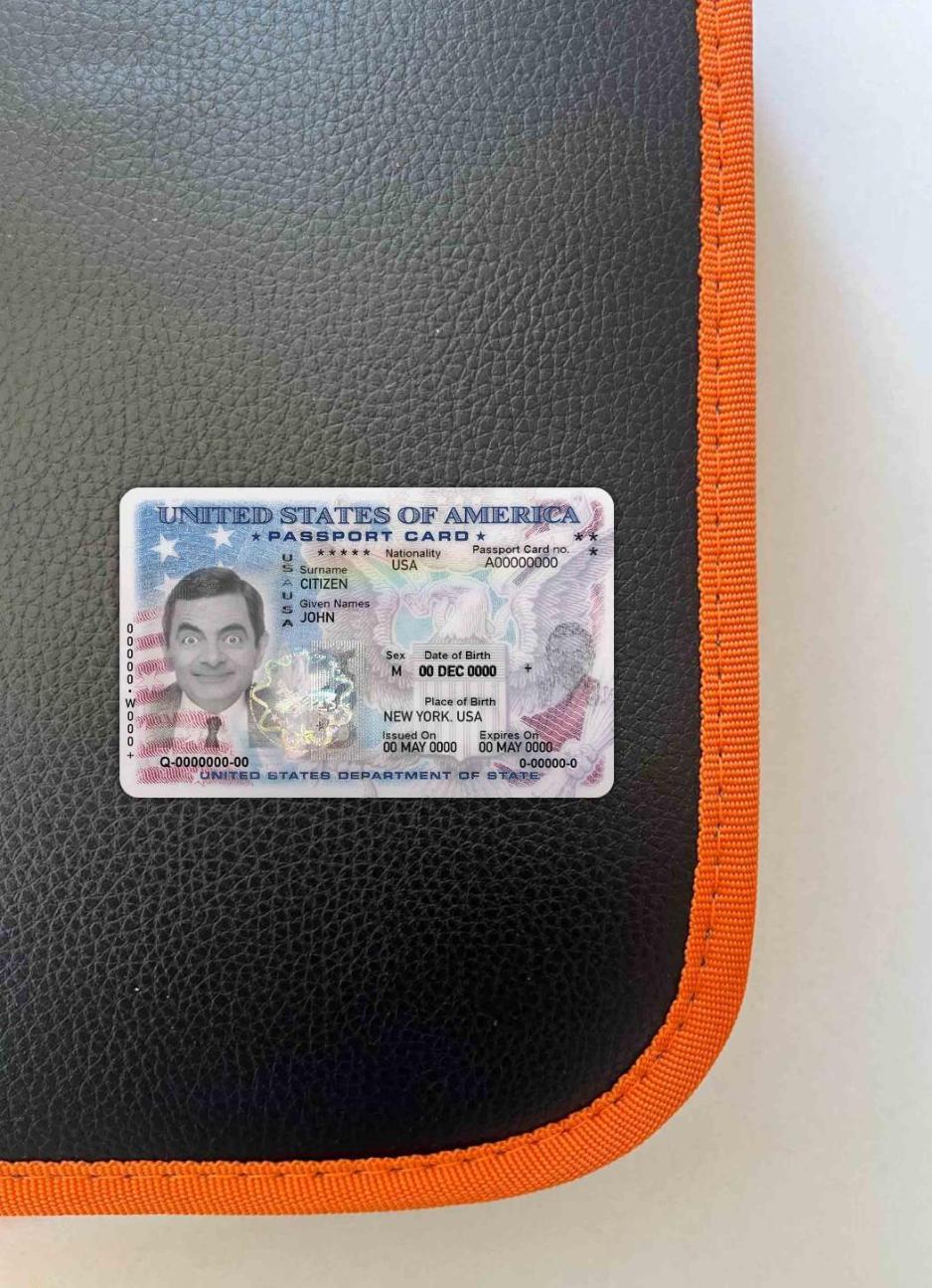 Downloadable USA passport ID card, version 2 photolook real example